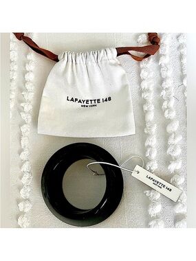 LAFAYETTE 148 New York Chic Black Enamel Bangle/ Bracelet NWT
